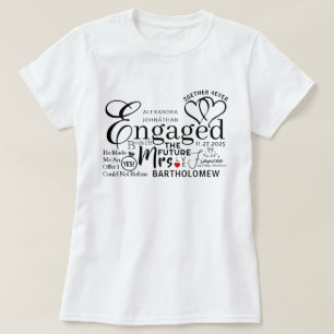Engaged Collage Wedding Announcement T-Shirt