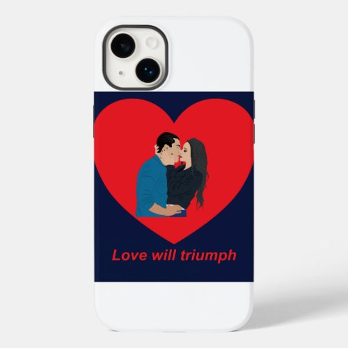 Engaged couple kissing and hugging Case_Mate iPhone 14 plus case