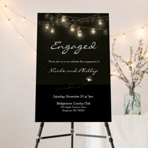Engaged Couple Mason Jar Lights Firefly Custom Foam Board