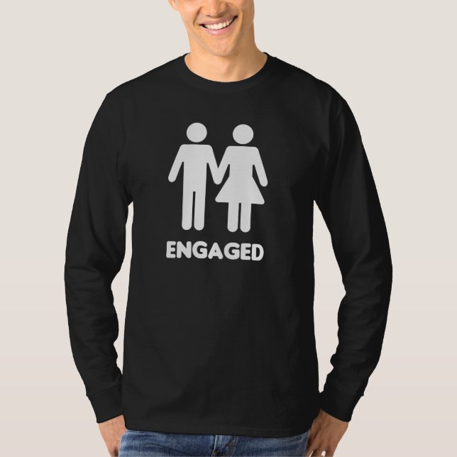 Engaged Couple (White Silhouette) T-Shirt (Front)