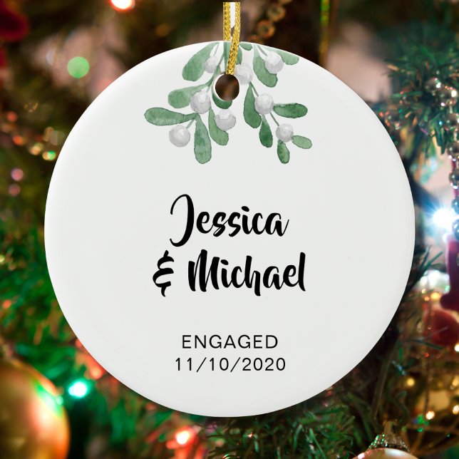 Engaged Custom Ceramic Ornament (Creator Uploaded)