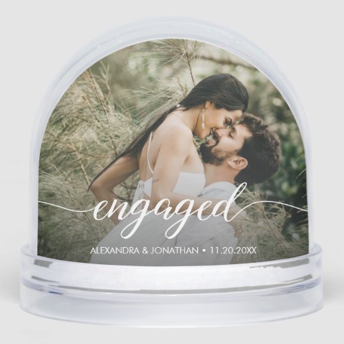 Engaged Custom Photo Personalized Engagement  Snow Globe