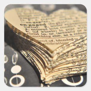 Engaged Dictionary Heart Square Sticker