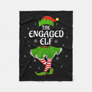 Engaged Elf Christmas Family Girls Women Elf Squad Fleece Blanket