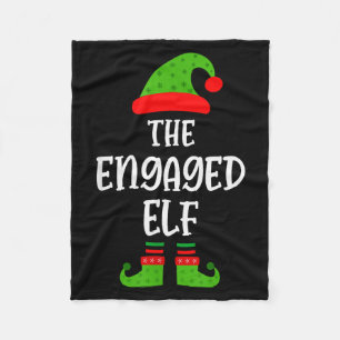 Engaged Elf Family Matching Christmas Engagement  Fleece Blanket