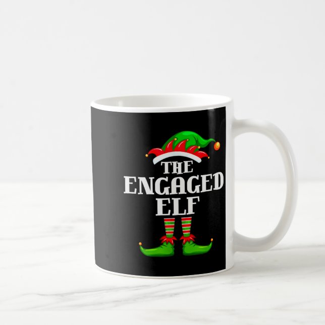 Engaged Elf Matching Family Group Christmas Party  Coffee Mug (Right)