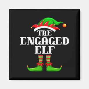 Engaged Elf Matching Family Group Christmas Party Magnet