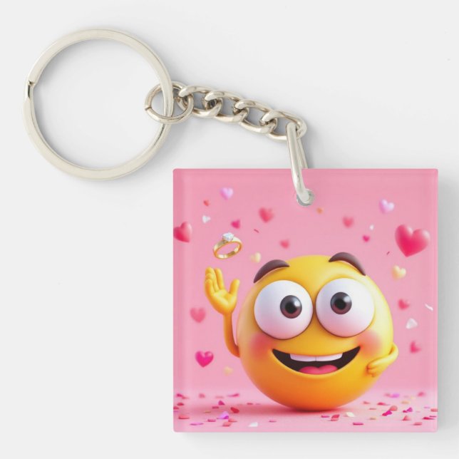 Engaged Emoji Keychain (Front)