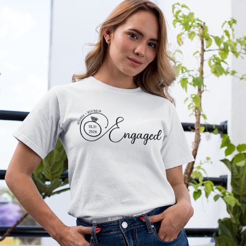 Engaged Engagement Ring Names  Date T_Shirt