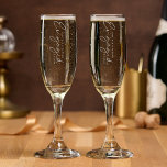 Engaged Etched Engraved Couples Engagement Gift Champagne Flute<br><div class="desc">Celebrate love and the exciting journey to “I do” with these Engaged Etched Engraved Couples Engagement Gift Champagne Flutes. Expertly crafted with precision, these elegant champagne flutes feature custom engraving, perfect for toasting the happy couple. Whether it’s for an engagement party, bridal shower, or a romantic gift, these personalized flutes...</div>