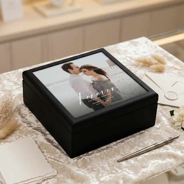 Engaged Forever Has a Nice Ring Photo Custom Gift Box (Creator Uploaded)