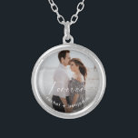 Engaged Forever Has a Nice Ring Photo Custom Silver Plated Necklace<br><div class="desc">"Forever has a nice ring to it" photo custom necklace.</div>