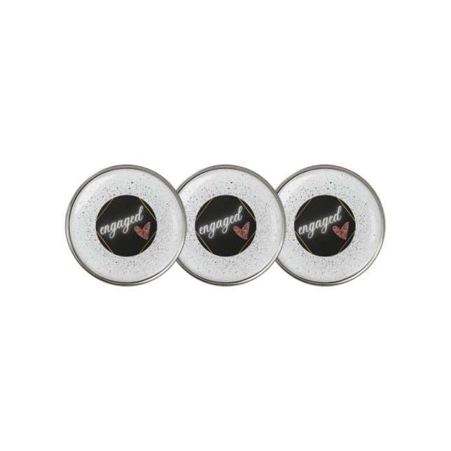 Engaged Glam   Golf Ball Marker (3 Up)
