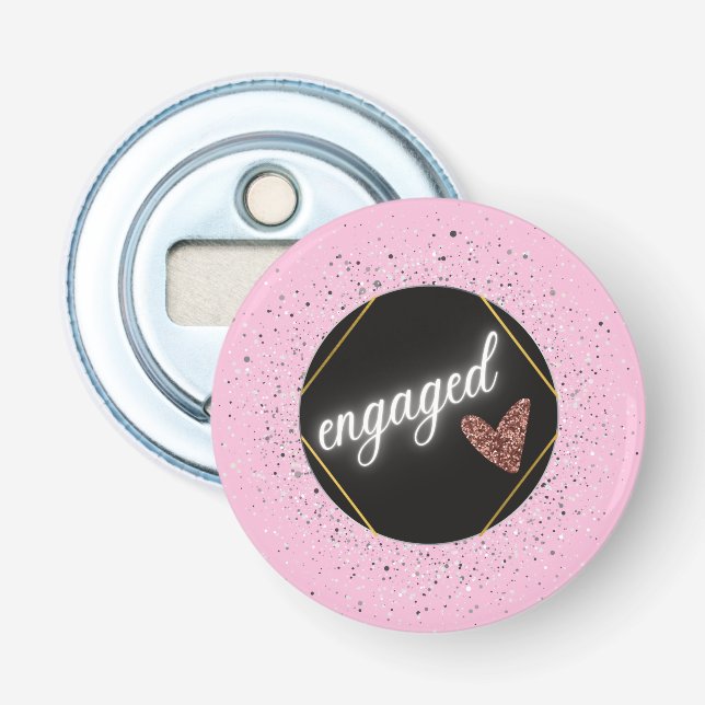 Engaged Glam Pastel Bottle Opener (Front)