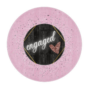 Engaged Glam Pastel   Cutting Board
