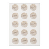 Engaged Gold Foil Marble Monogram Script Edible Frosting Rounds (Sheet)