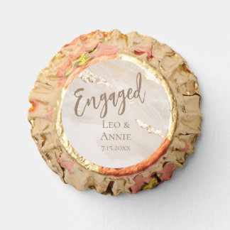Engaged Gold Foil Marble Monogram Script Reese's Peanut Butter Cups