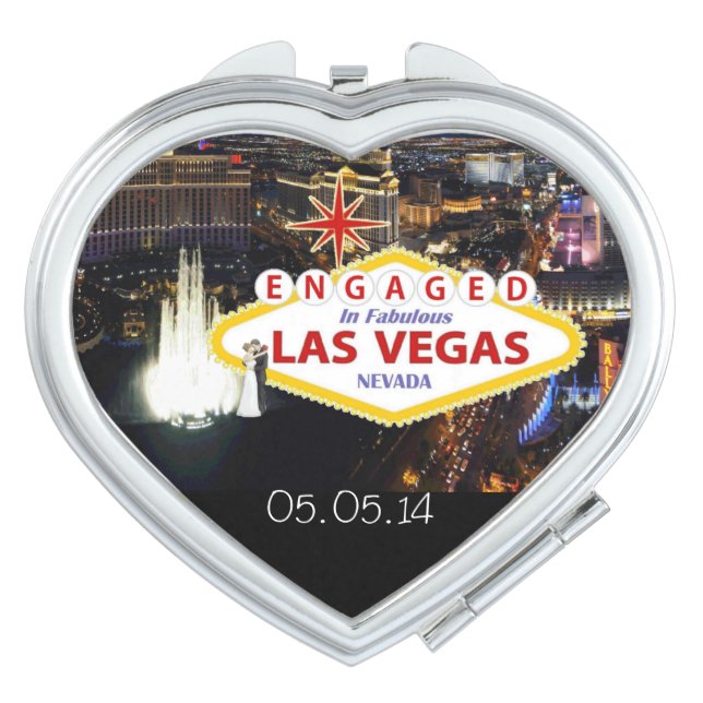 Engaged In Las Vegas Keepsake Compact Mirror (Front)