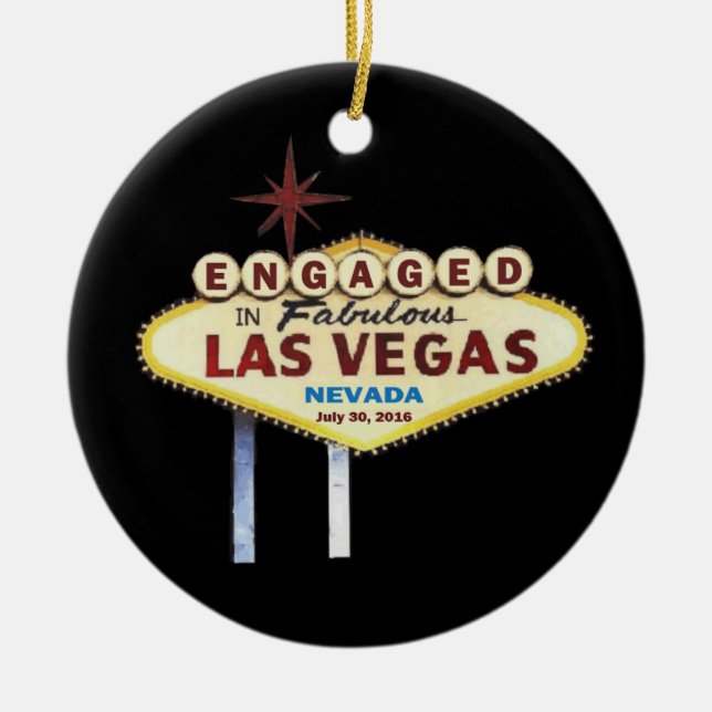 Engaged in Las Vegas Ornament (Front)