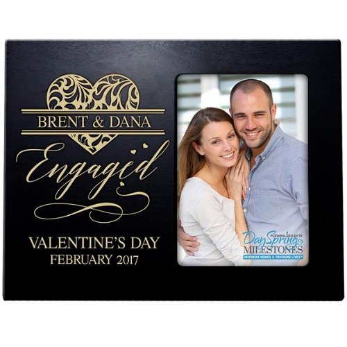 Engaged Love Heart 8 x 10 Black Picture Frame