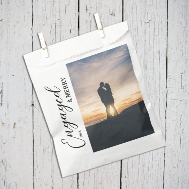 Engaged & Merry Couple Photo Favor Bag (Creator Uploaded)
