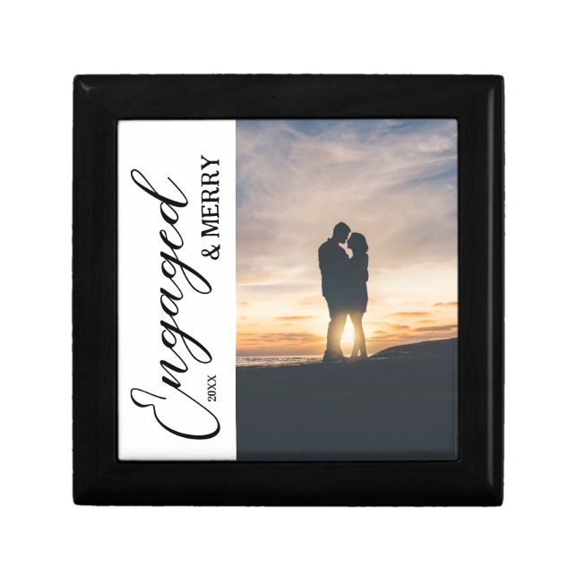 Engaged & Merry Couple Photo Gift Box (Front)