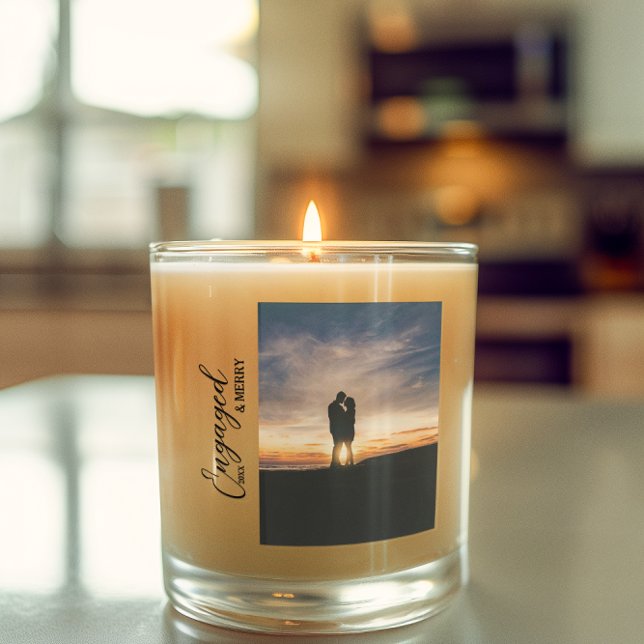 Engaged & Merry Couple Photo Scented Candle (Creator Uploaded)