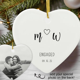 Engaged Minimalist Ceramic Ornament