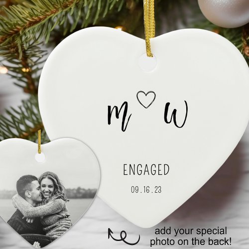 Engaged Minimalist Ceramic Ornament