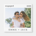 Engaged Modern Minimalist Photo First Chrismas Magnet
