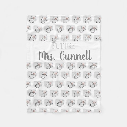 Engaged Mrs Future Bride Ring Fleece Blanket