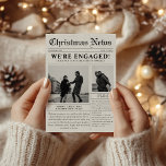 Engaged Newspaper Christmas Photo Holiday Card<br><div class="desc">Engaged Newspaper Christmas Photo Holiday Card</div>