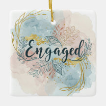 Engaged ornament with personalized photo