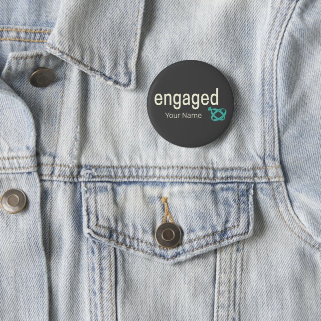 Engaged Rings Couples Bachelor Party or Wedding Button (In Situ)