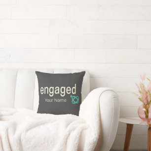 Engaged Rings Couples Bachelor Party or Wedding Throw Pillow