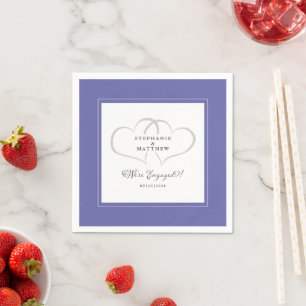Engaged Wedding Couple Elegant Periwinkle Blue Napkins