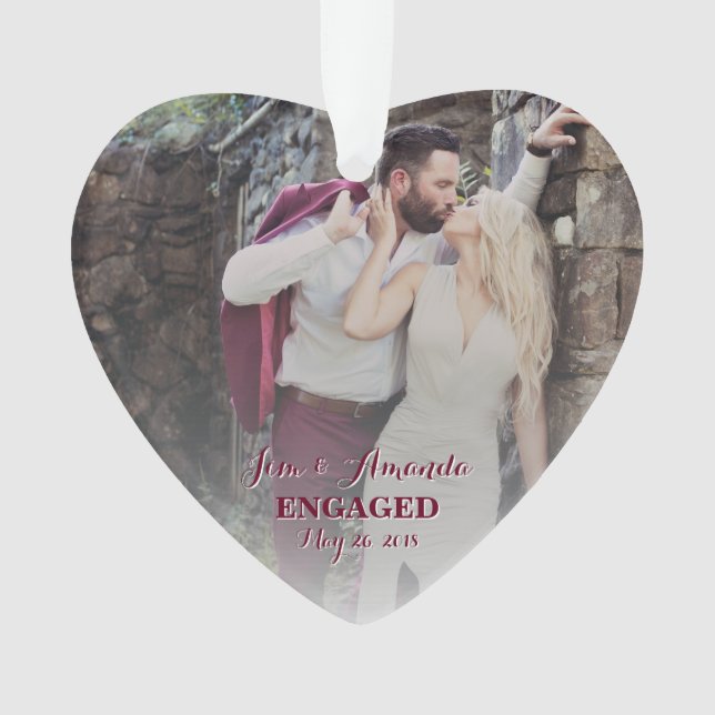 Engaged Wedding Couple First Christmas Ornament (Front)