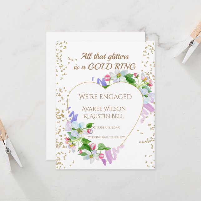 Engagement All that glitters is a gold ring  Card (Front/Back In Situ)