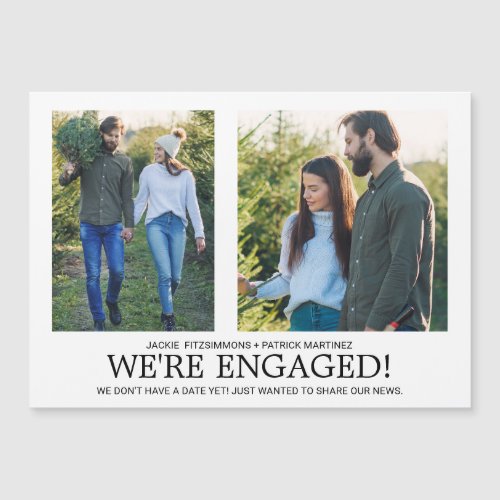 Engagement Announcement 2 Photo Magnetic Card