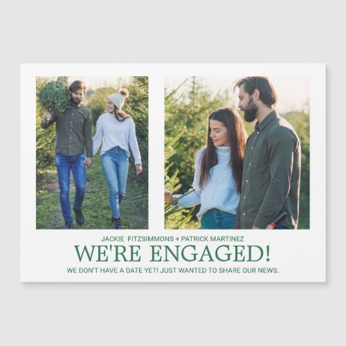 Engagement Announcement 2 Photo Magnetic Card