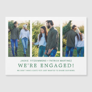 Engagement Announcement 3 Photo Magnetic Card
