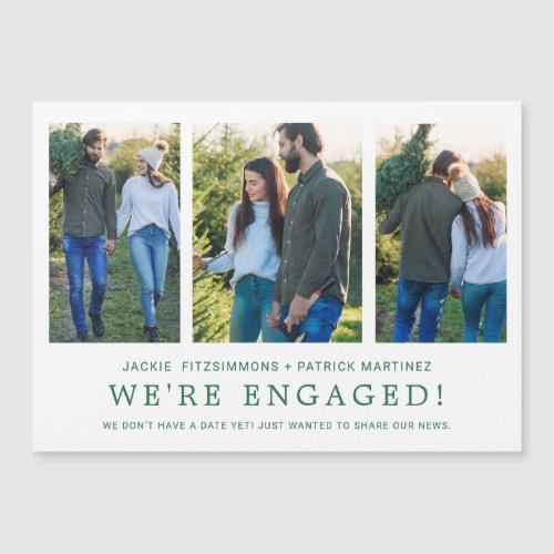 Engagement Announcement 3 Photo Magnetic Card