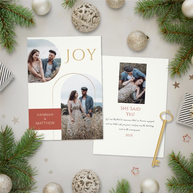 Engagement Announcement Holiday Joy Gold (Creator Uploaded)
