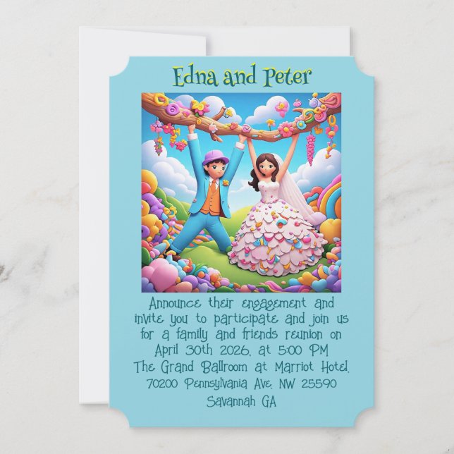 " ENGAGEMENT ANNOUNCEMENT INVITATION " (Front)