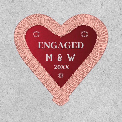 Engagement Announcement Red Heart Personalize Patch
