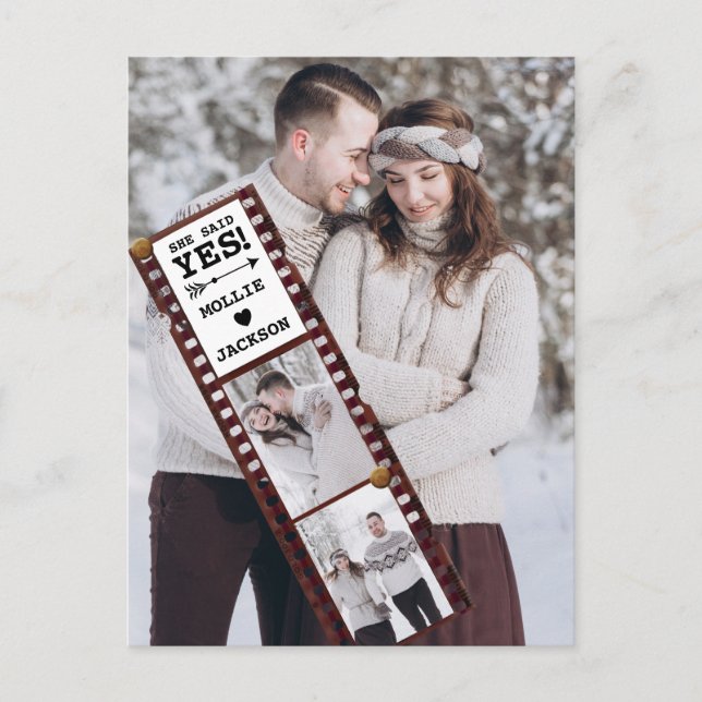 Engagement Announcement She Said Yes Photo Postcard (Front)