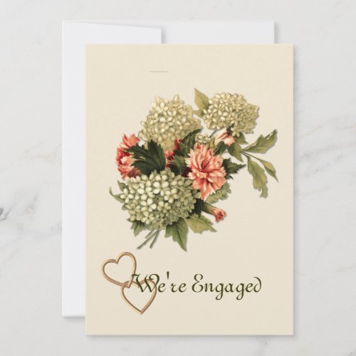 Engagement Announcement Vintage Flower Bouquet