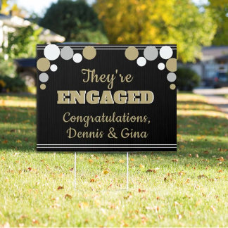 Engagement announcement yard sign