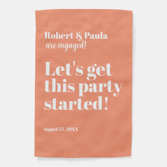 Engagement Celebration Outdoor Flag  (Front)