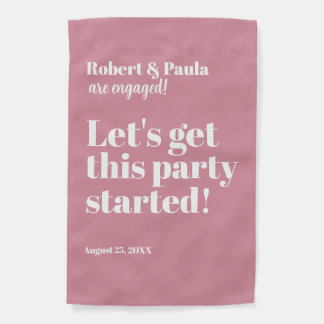 Engagement Celebration Outdoor Petal Pink & White Garden Flag